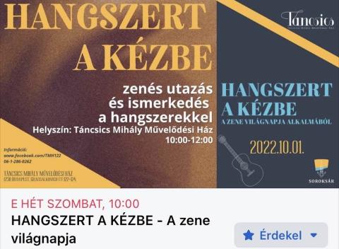 Hangszert a kézbe 2022. október 1. Zeneélmény Program